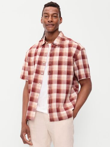 قميص منقوش بجيب منقوش فضفاض من Old Navy - منقوش إمبرجلو in Kuwait