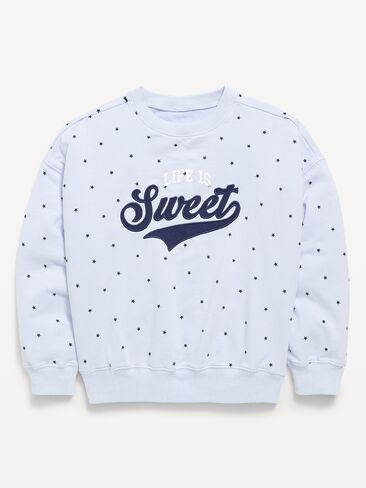 Old Navy Favorite Fleece Oversized Tunic Sweatshirt for Girls - Stars in Kuwait
