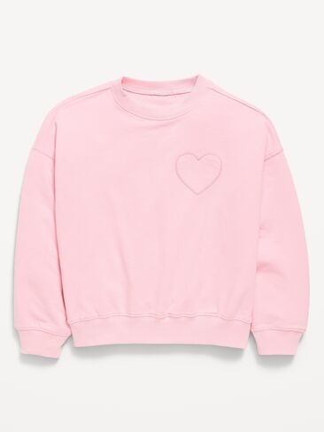 Old Navy Favorite Fleece Oversized Tunic Sweatshirt for Girls - Pink Pirouette in Kuwait