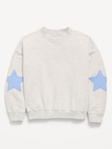 سويت شيرت صوف كبير الحجم للفتيات من Old Navy Favourite - رمادي فاتح منقط in Kuwait