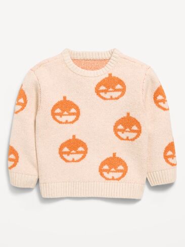 Old Navy Printed Oversized Crew-Neck Sweater for Toddler Boys - Pumpkins in Kuwait