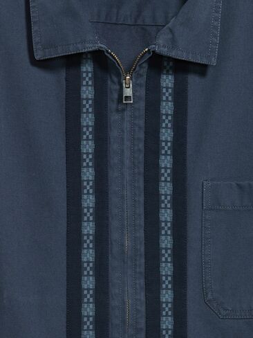 Old Navy Loose Full-Zip Twill Workwear Shirt - Dusk Navy in Kuwait