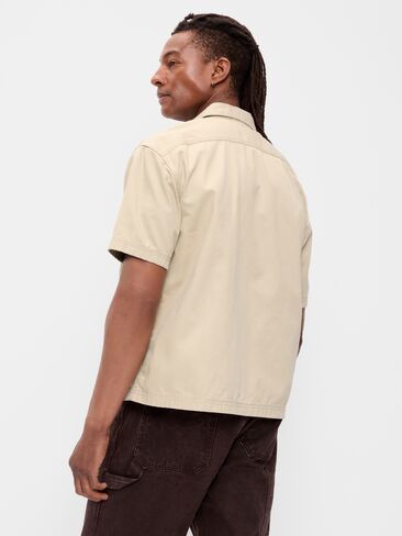 Old Navy Loose Full-Zip Twill Workwear Shirt - A Stone's Throw in Kuwait