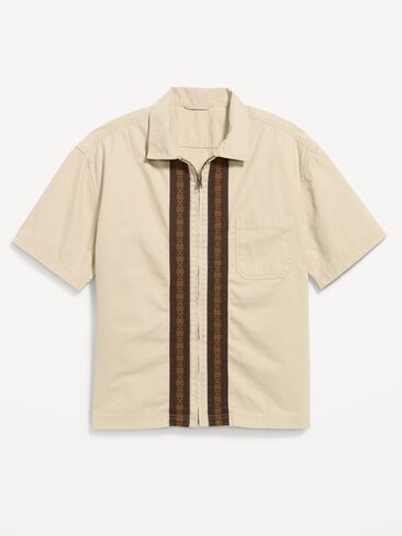 Old Navy Loose Full-Zip Twill Workwear Shirt - A Stone's Throw in Kuwait