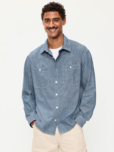 قميص عمل شامبراي فضفاض مناسب من Old Navy - شامبراي in Kuwait