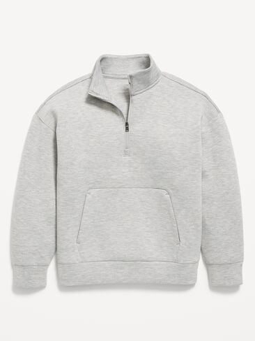 سحاب ربع كبير الحجم من Old Navy Bounce Fleece للأولاد - رمادي فاتح منقط in Kuwait