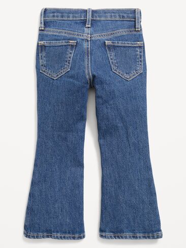 Old Navy High-Waisted Embroidered Flare-Leg Jeans for Toddler Girls - Medium Wash in Kuwait