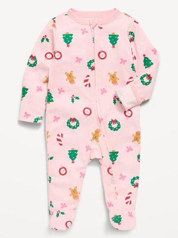 Old Navy 2-Way-Zip Sleep & Play Footed One-Piece for Baby - Pastel Pink in Kuwait