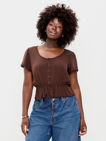 بلوزة Old Navy بأزرار سفلية وأزرار سفلية - ترابية in Kuwait