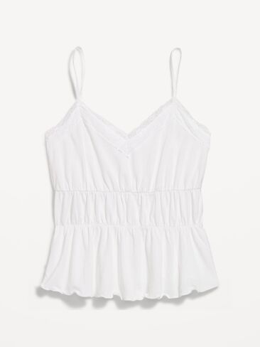 Old Navy Lace-Trim Smocked-Waist Tank Top - Calla Lily White in Kuwait