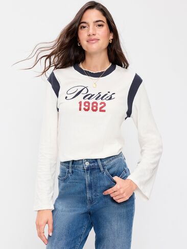 تي شيرت Old Navy EveryWear بأكمام طويلة - ملح البحر in Kuwait