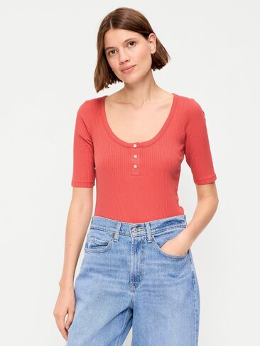 بلوزة هينلي بفتحة رقبة واسعة من Old Navy - كعكة الزنجبيل in Kuwait