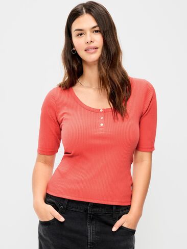 بلوزة هينلي بفتحة رقبة واسعة من Old Navy - كعكة الزنجبيل in Kuwait