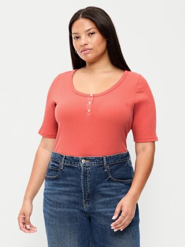 بلوزة هينلي بفتحة رقبة واسعة من Old Navy - كعكة الزنجبيل in Kuwait
