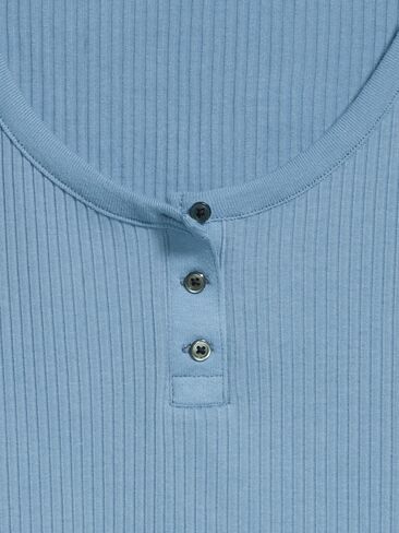 بلوزة Henley ذات رقبة واسعة من Old Navy - أزرق طبيعي in Kuwait