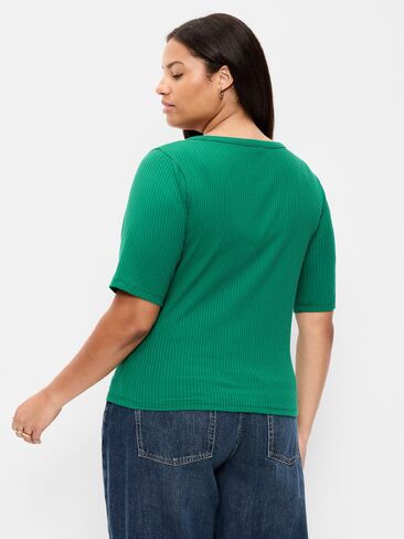 Old Navy Scoop-Neck Fitted Henley Top - Rainforest Jewel in Kuwait
