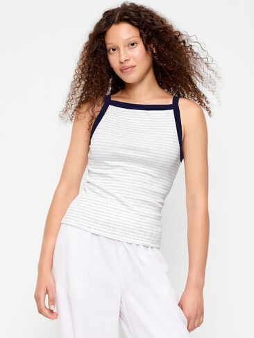 قميص بدون أكمام ذو رقبة مريلة من Old Navy - شريط رمادي منقط in Kuwait