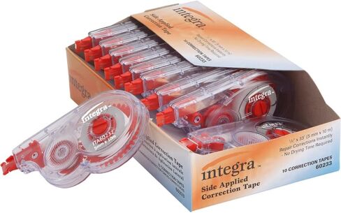 Integra Correction Tape, Resist Tear, 1/5 x 394 Inches, 10 per Pack, Smoke Dispenser (ITA60233) in Kuwait