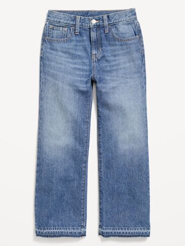 Old Navy High-Waisted Baggy Wide-Leg Jeans for Girls - Medium Wash in Kuwait