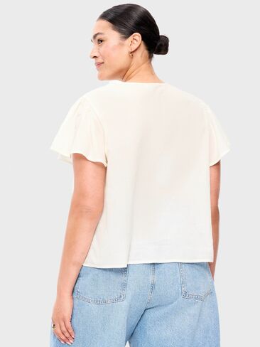 Old Navy Short-Sleeve Embroidered Trousseau Top - Sea Salt in Kuwait
