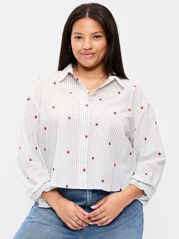 Old Navy Cropped Button-Down Shirt - Apple in Kuwait