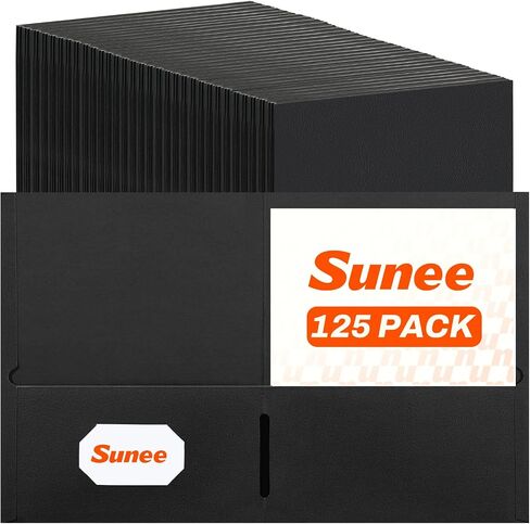 مجلدات SUNEE مع جيوب (125 حزمة، أزرق)، 2 مجلدات جيب تناسب ورق بحجم الحروف، مجلد ملفات ورقية للمدرسة والمكتب والأعمال المنزلية in Saudi Arabia