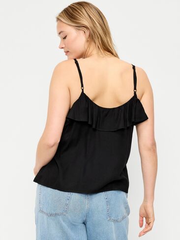 Old Navy Ruffle-Front Tank Top - Black Jack in Kuwait