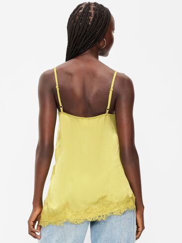 Old Navy Asymmetrical Lace-Trim Cami Top - Wasabi in Saudi Arabia