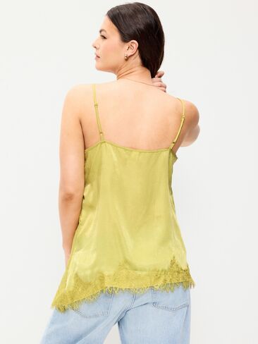 Old Navy Asymmetrical Lace-Trim Cami Top - Wasabi in Saudi Arabia