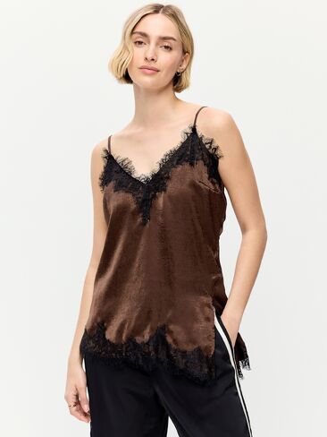 Old Navy Asymmetrical Lace-Trim Cami Top - Earthen in Kuwait