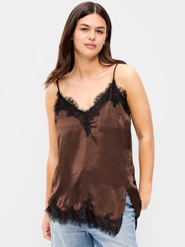 Old Navy Asymmetrical Lace-Trim Cami Top - Earthen in Kuwait