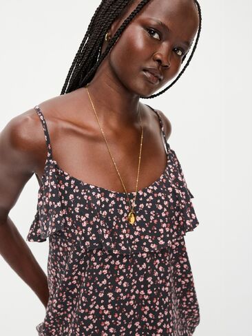 Old Navy Ruffle-Front Tank Top - Pink Floral in Kuwait