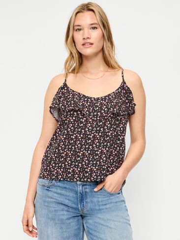 Old Navy Ruffle-Front Tank Top - Pink Floral in Kuwait