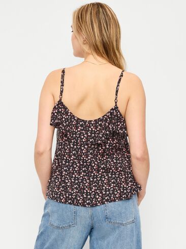 Old Navy Ruffle-Front Tank Top - Pink Floral in Kuwait