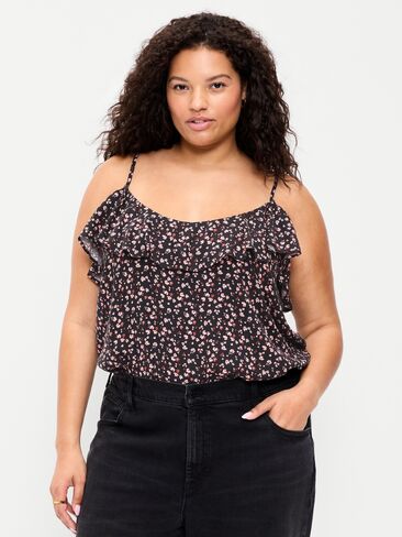 Old Navy Ruffle-Front Tank Top - Pink Floral in Kuwait