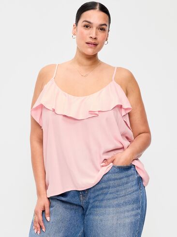 Old Navy Sleeveless Ruffle Tank Top - Blush On You in Kuwait