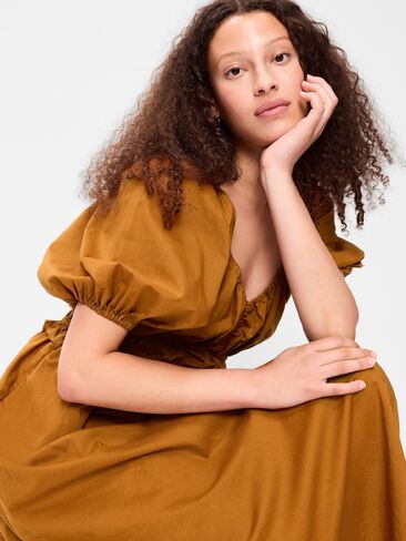 فستان Old Navy Fit & Flare Prairie متوسط ​​الطول - Redwood Burl in Kuwait