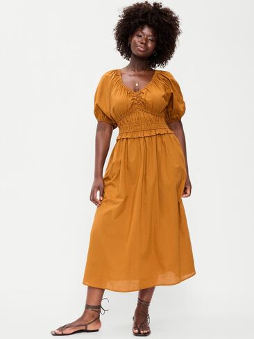 فستان Old Navy Fit & Flare Prairie متوسط ​​الطول - Redwood Burl in Kuwait