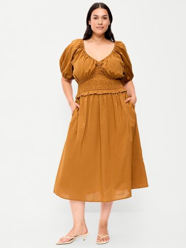 فستان Old Navy Fit & Flare Prairie متوسط ​​الطول - Redwood Burl in Kuwait