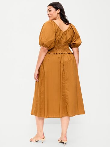 فستان Old Navy Fit & Flare Prairie متوسط ​​الطول - Redwood Burl in Kuwait