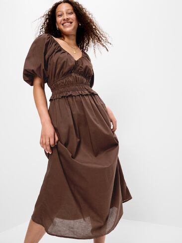 Old Navy Fit & Flare Prairie Midi Dress - Earthen in Kuwait