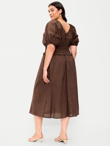 Old Navy Fit & Flare Prairie Midi Dress - Earthen in Kuwait