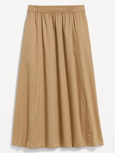 Old Navy Poplin Midi Skirt - Classic Khaki in Kuwait