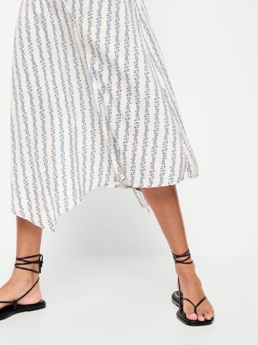 فستان Old Navy مناسب ومشرق متوسط ​​الطول غير متناظر - زهور زرقاء in Kuwait