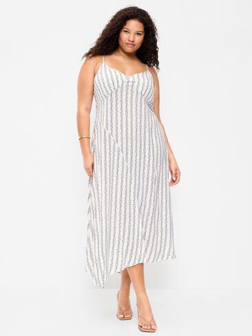 فستان Old Navy مناسب ومشرق متوسط ​​الطول غير متناظر - زهور زرقاء in Kuwait