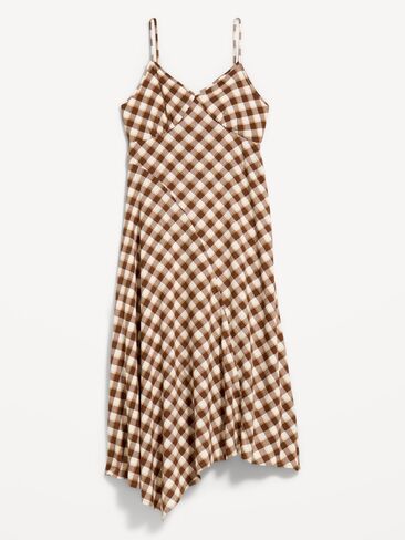 Old Navy Fit & Flare Tie-Back Asymmetrical Midi Dress - Plaid in Kuwait