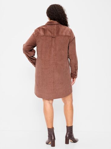 Old Navy Long-Sleeve Button-Down Mini Shirt Dress - Saddle in Kuwait