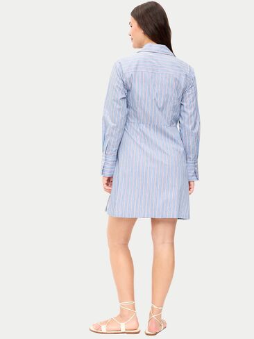 Old Navy Wrap Mini Shirt Dress - Blue Stripe in Kuwait