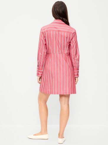 Old Navy Wrap Mini Shirt Dress - Red Stripe in Kuwait