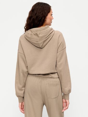سويت شيرت بغطاء للرأس بحافة فقاعية من Old Navy SoComfy - شوكولاتة مملحة in Kuwait